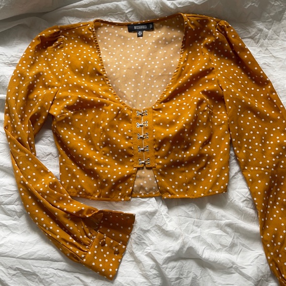 Polkadot mustard crop top - Picture 1 of 4